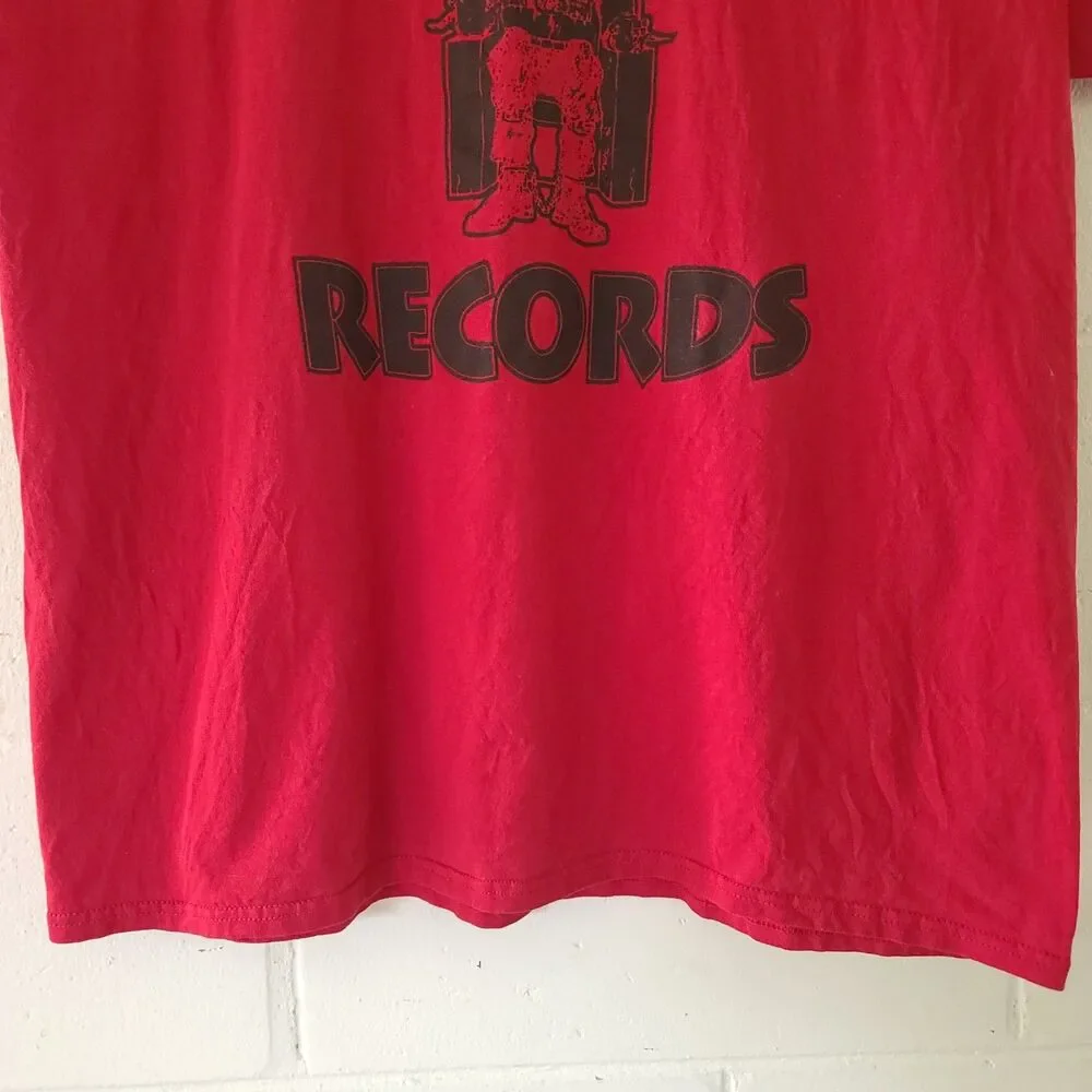 Death Row Records Red Short Sleeve T Shirt Men's Size 2XL Cotton Crew Neck Y2k